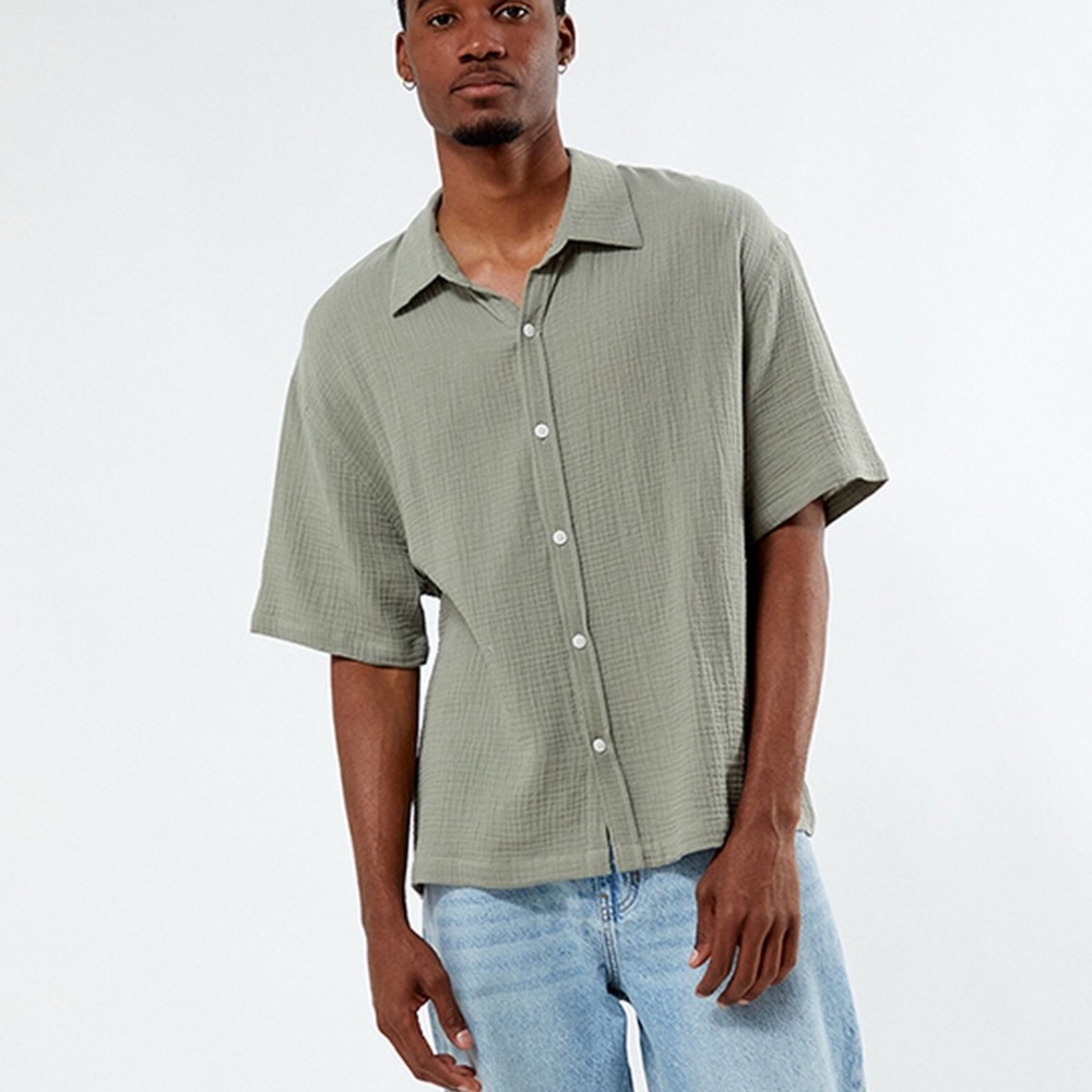 PacSun Green Casual Button Down Shirt